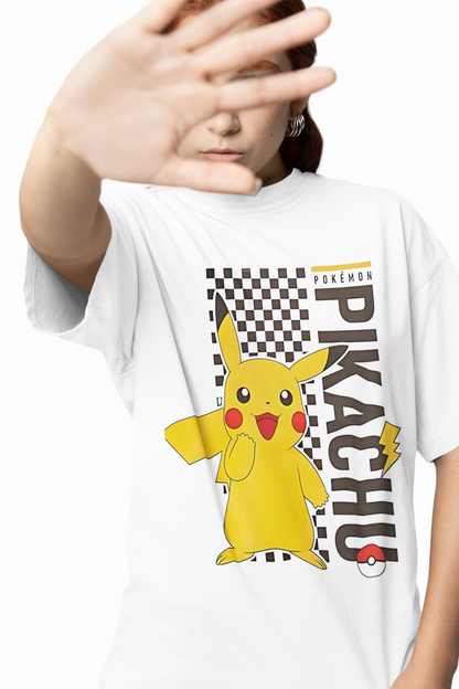 Pikachu Ball Oversized White T-Shirt–Bold & Comfy Streetwear
