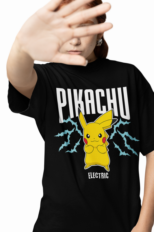 Electric Pikachu Oversized T-Shirt – Bold & Trendy Graphic Tee