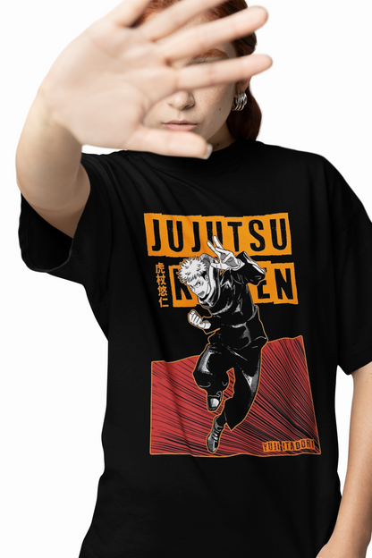 Yuji Itadori Oversized T-Shirts Anime Graphic Streetwear Look