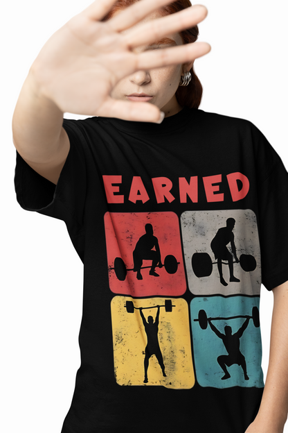 Earned Gym Oversized T-Shirts – Motivational Fitness Wear