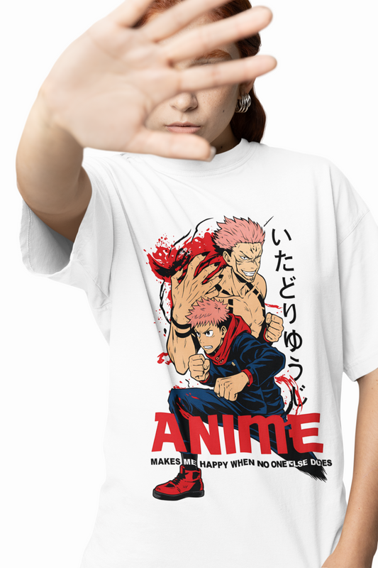 Yuji And Ryomen Oversized T-Shirts Anime Streetwear Style