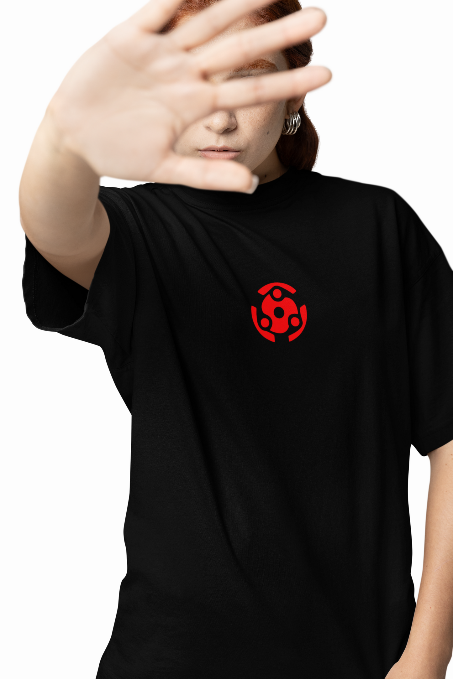 Oversized T-Shirt Rage of Madara Black Graphic Casual Wear