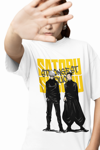 Strongest Satoru Oversized T-Shirt Anime Streetwear Tee Fit