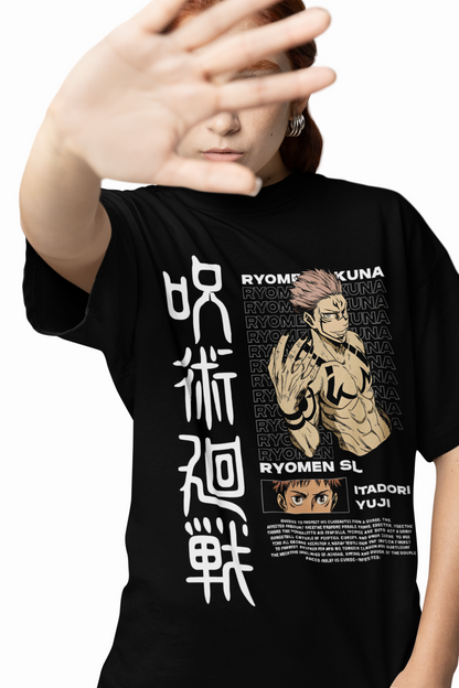 Ryomen Kuna Oversized T-Shirts for Anime Streetwear Outfits
