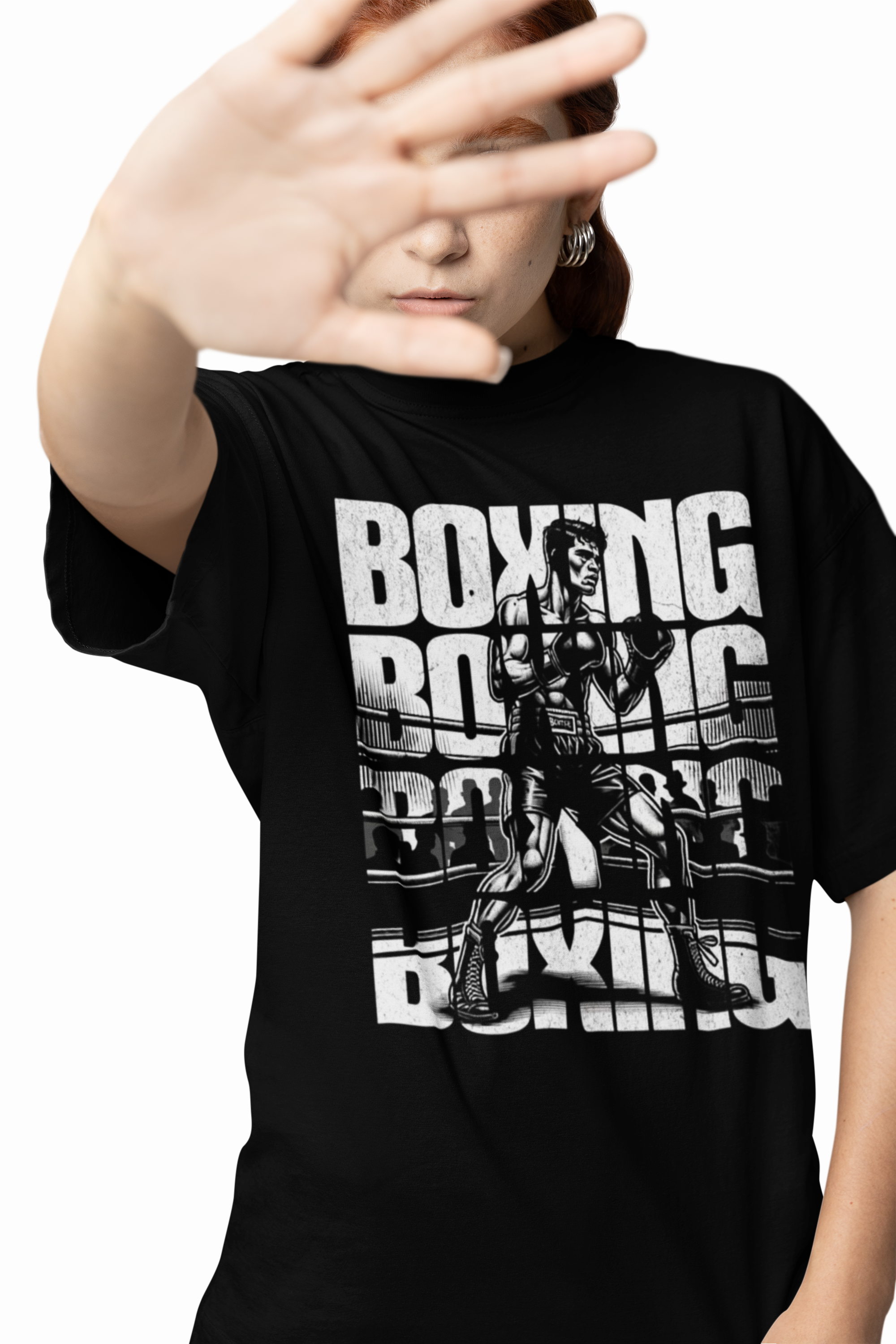 Boxing Man Oversized T-Shirts