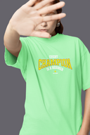 Every Champion Half Sleeve Saga Green Oversized T-Shirt for Women by Hello Swanky