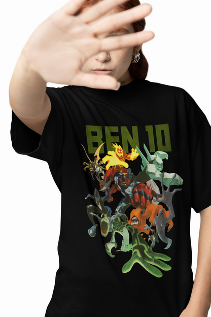 Ben 10 Alien Force Oversized T-Shirts Hero Cartoon Streetwear