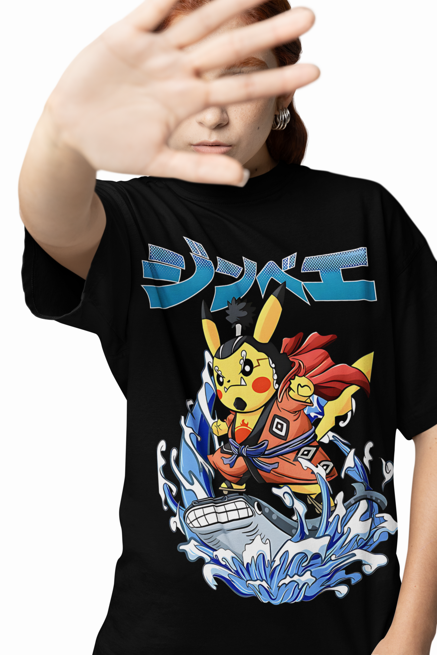 Pikachu Jinbe Oversized T-Shirt – Cute Anime Streetwear Design