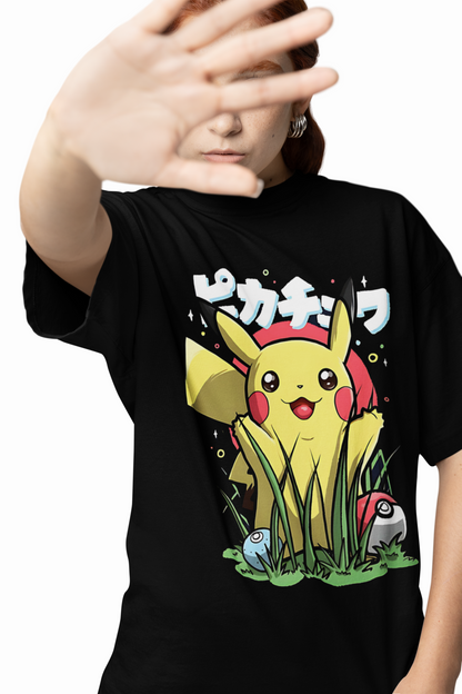 Pikachuu Oversized T-Shirt Black – Fun Streetwear Design