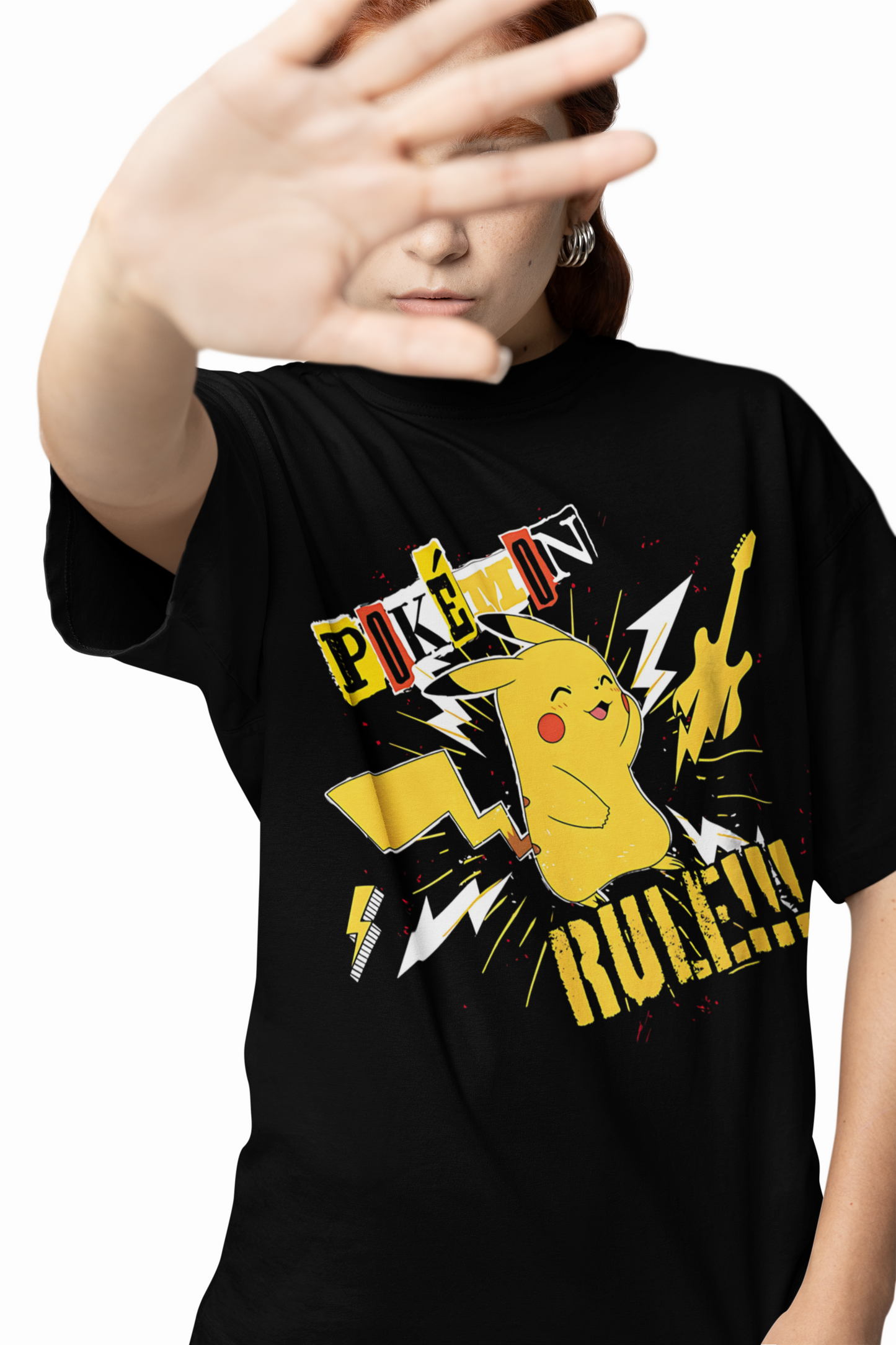 Pokemon Rule Oversized Black T-Shirt – Relaxed Fit Graphic