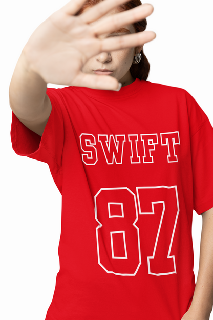 Taylor Swift's 87 Graphic Oversized T-Shirt Fans Style Tees