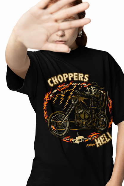 Choppers Hell Oversized T-Shirts – Bold Biker Streetwear Style