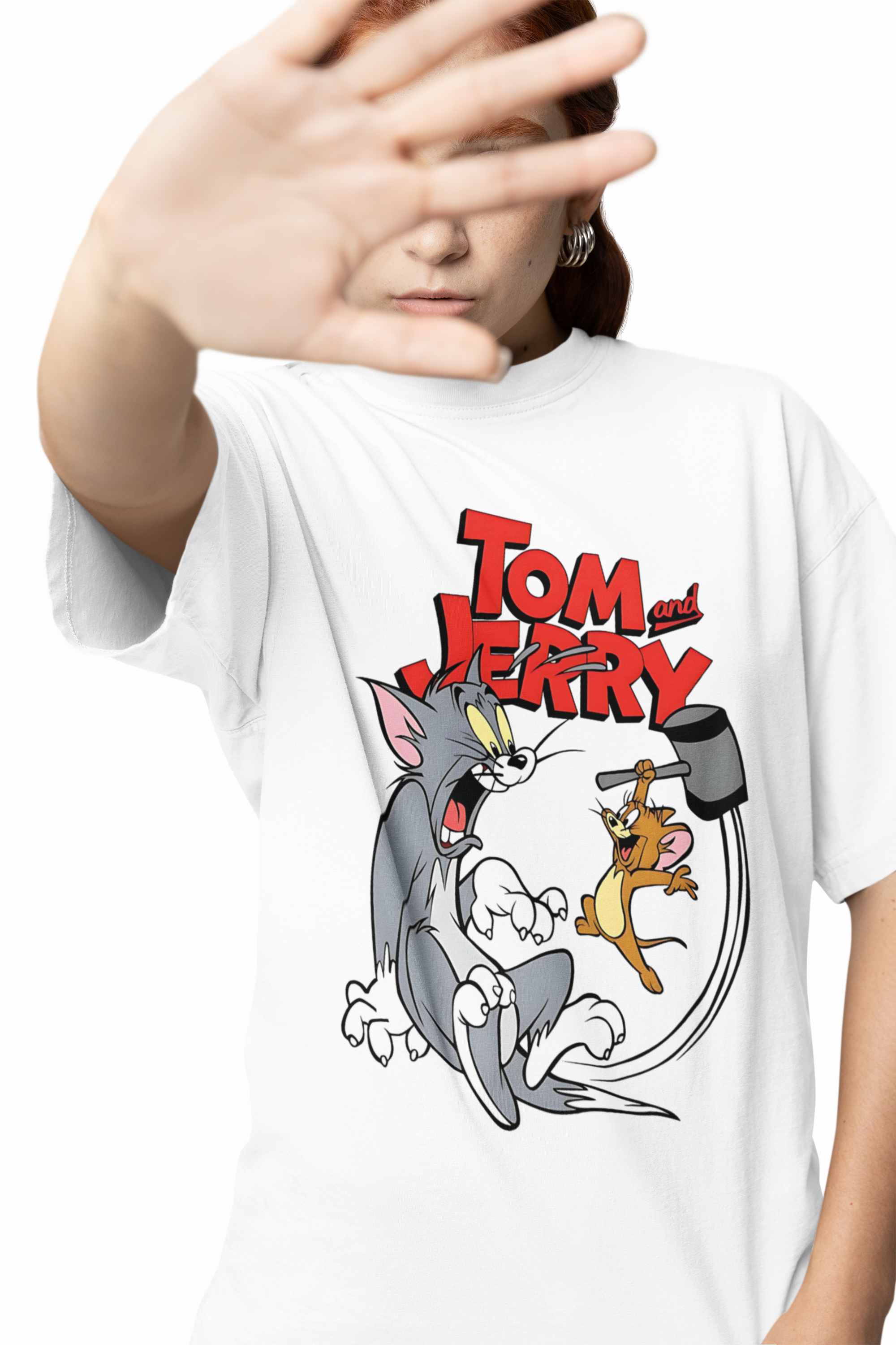 Tom And Jerry Cartoon Oversized T-Shirts