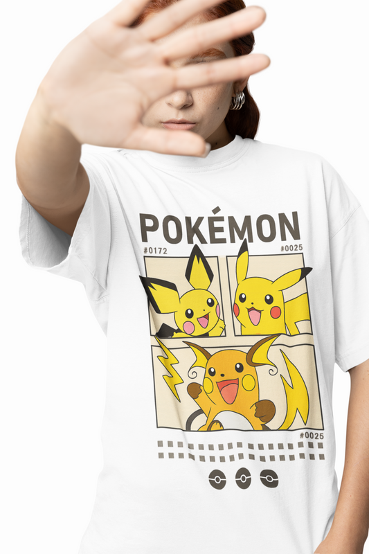 Pokemon 25 Oversized White T-Shirt – Relaxed Fit Streetwear