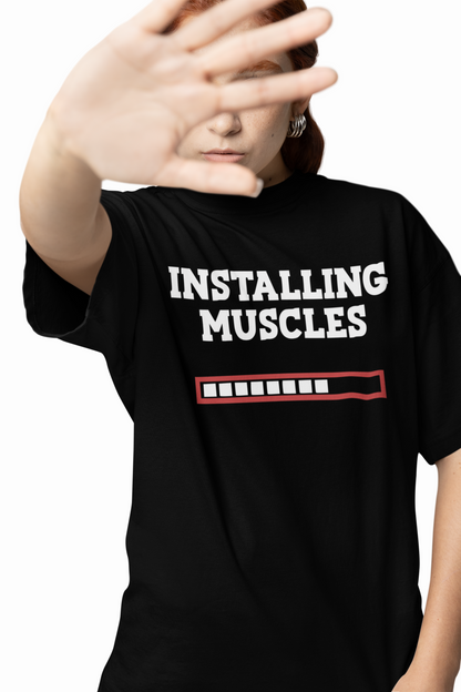 Buy Installing Muscles Oversized T-Shirts Gym Streetwear Style