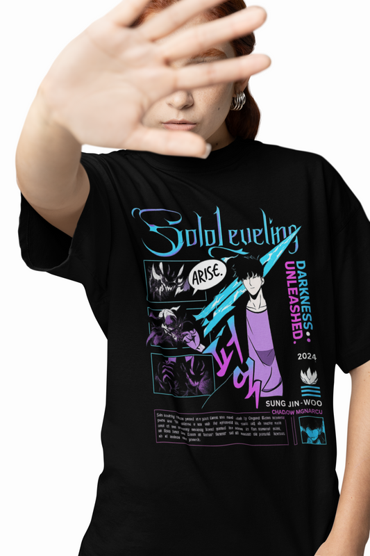Darkness Unleashed Oversized T-Shirts Dark Anime Streetwear