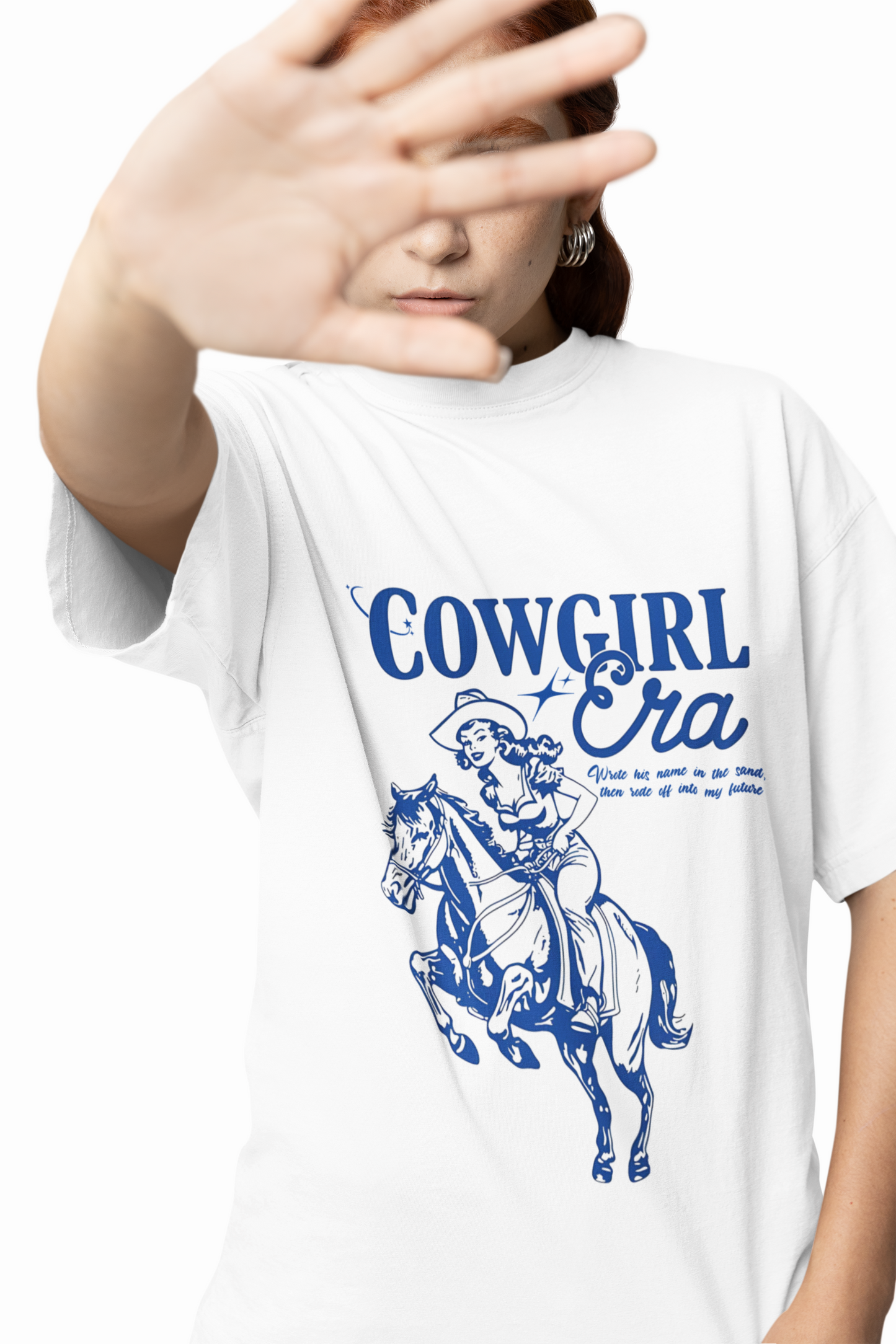 Cow Girl Era Oversized T-Shirt Stylish Western Graphic Design