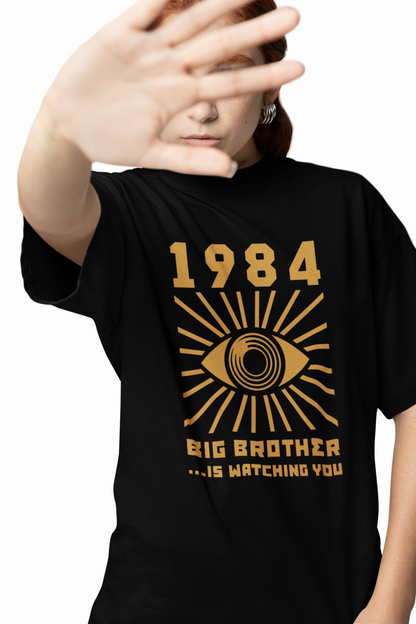Watching You Oversized T-Shirts Bold Graphic Streetwear Tee