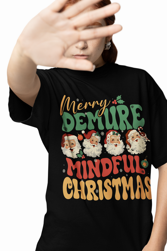 Demure Mindful Oversized T-Shirts– Embrace Minimal Calm Style.
