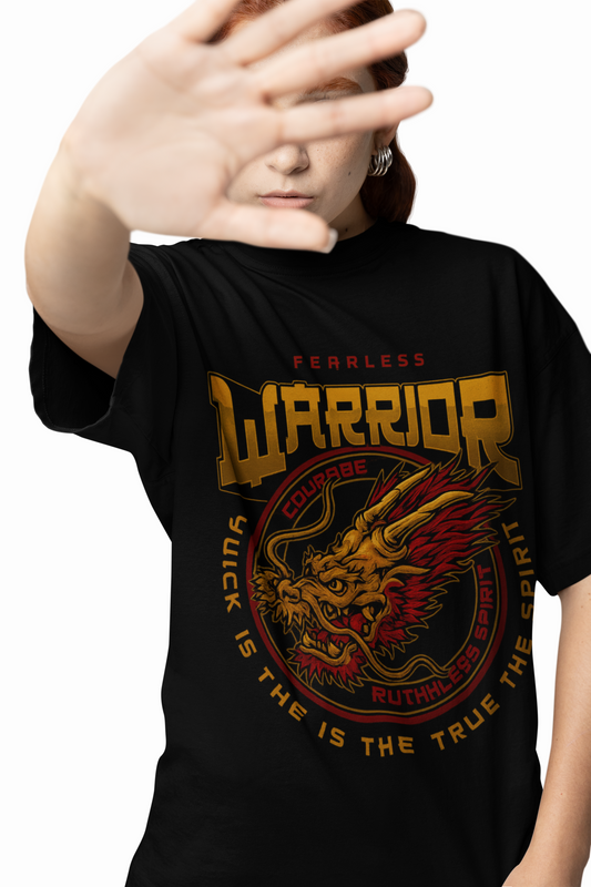 Fearless Warrior Oversized T-Shirt, Premium Streetwear Style