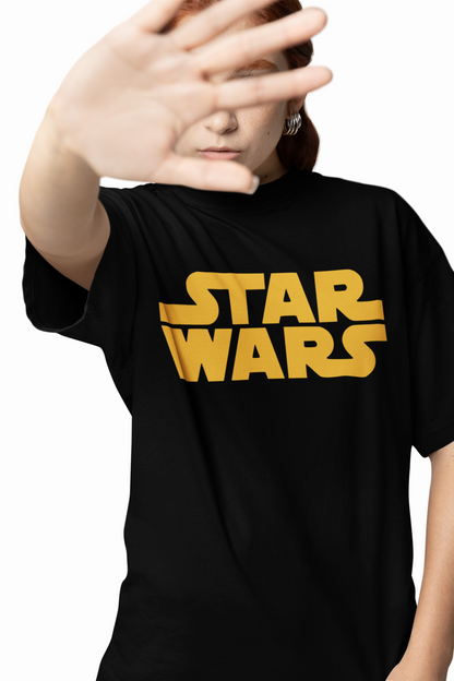 Star Wars Text Oversized T-Shirts Bold Galactic Streetwear Tee