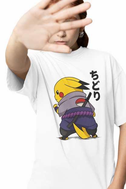 Sasuke Pikachu Oversized T-Shirts for Anime Streetwear Fits