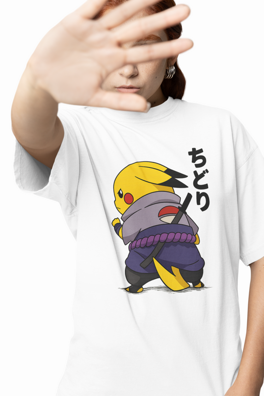 Sasuke Pikachu Oversized T-Shirts for Anime Streetwear Fits
