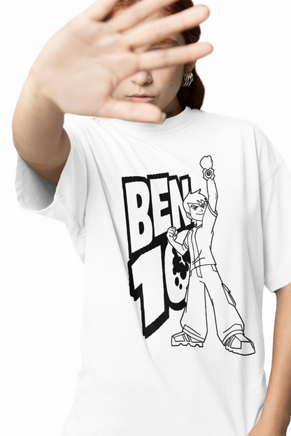 Ben 10 Superhero Oversized T-Shirts Cool Alien Hero Streetwear