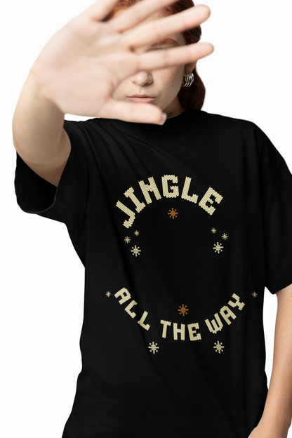 Jingle Oversized T-Shirts Bold Holiday Graphic Streetwear
