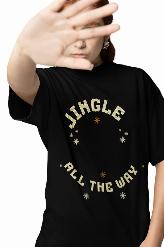 Jingle Oversized T-Shirts Bold Holiday Graphic Streetwear