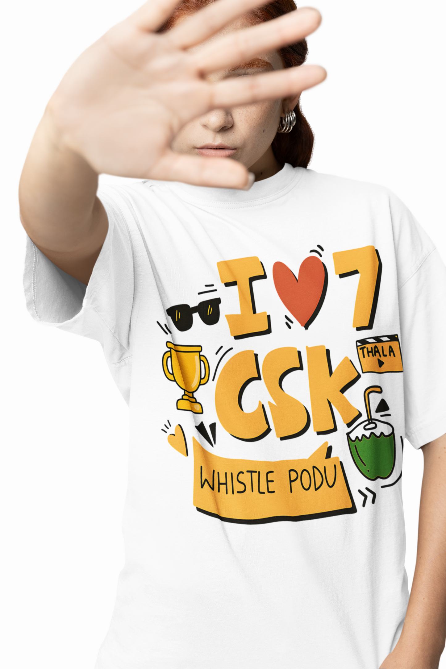 CSK Whistle Podu Oversized T-Shirts