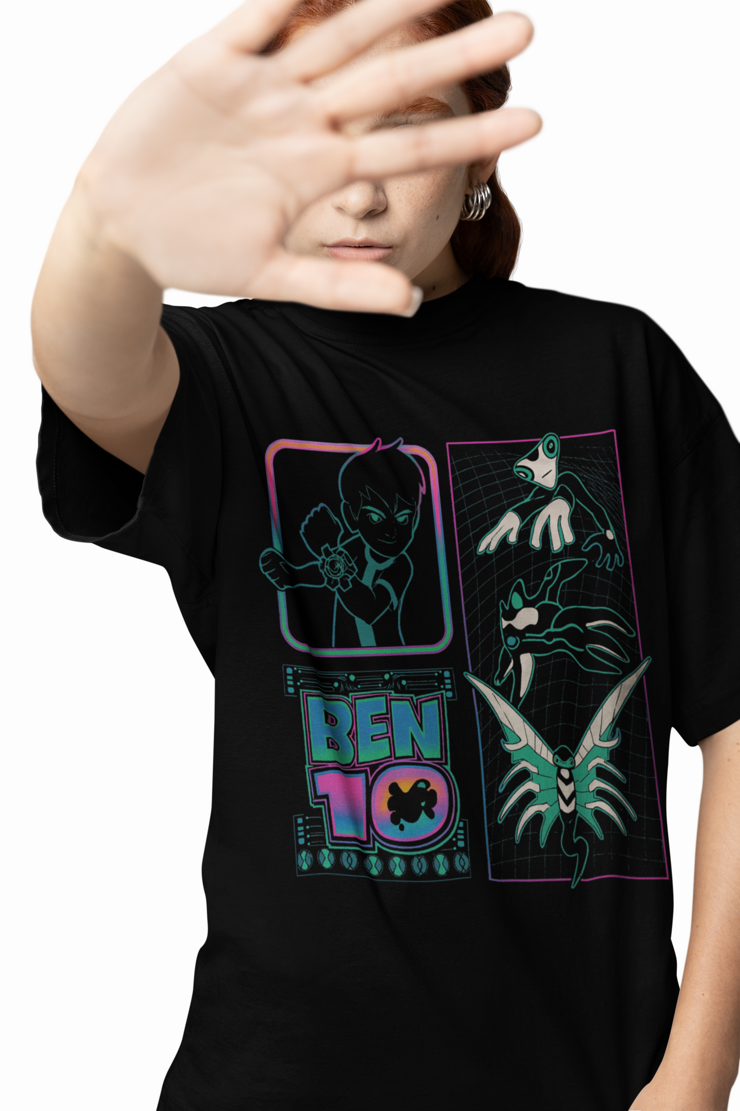 Ben Series Oversized T-Shirts Cool Hero Cartoon Streetwear