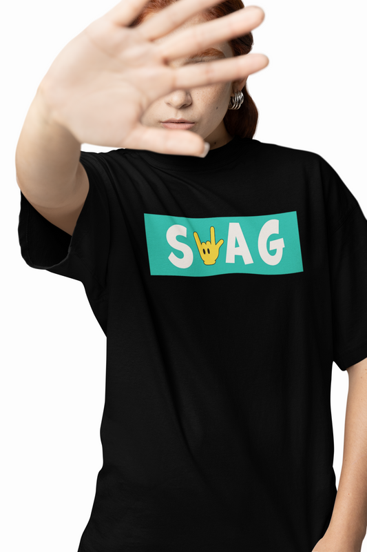Swag Sign Hand Oversized T-Shirt Bold Streetwear Styles Tee