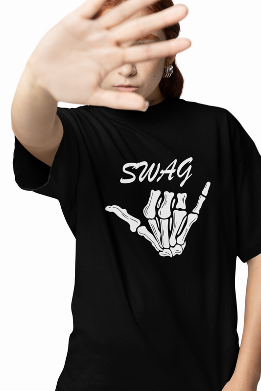 Swag Sign Oversized T-Shirt for Bold Casual Streetwear Tees