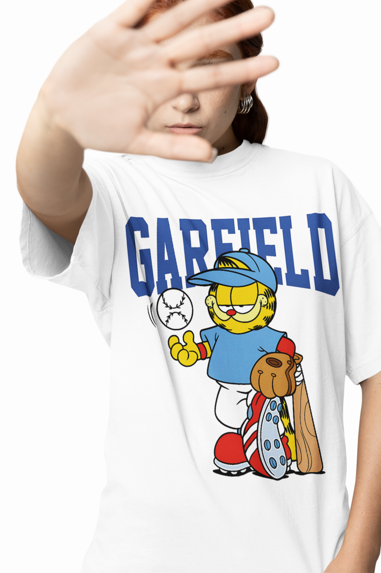 Baseball Garfield Oversized T-Shirts