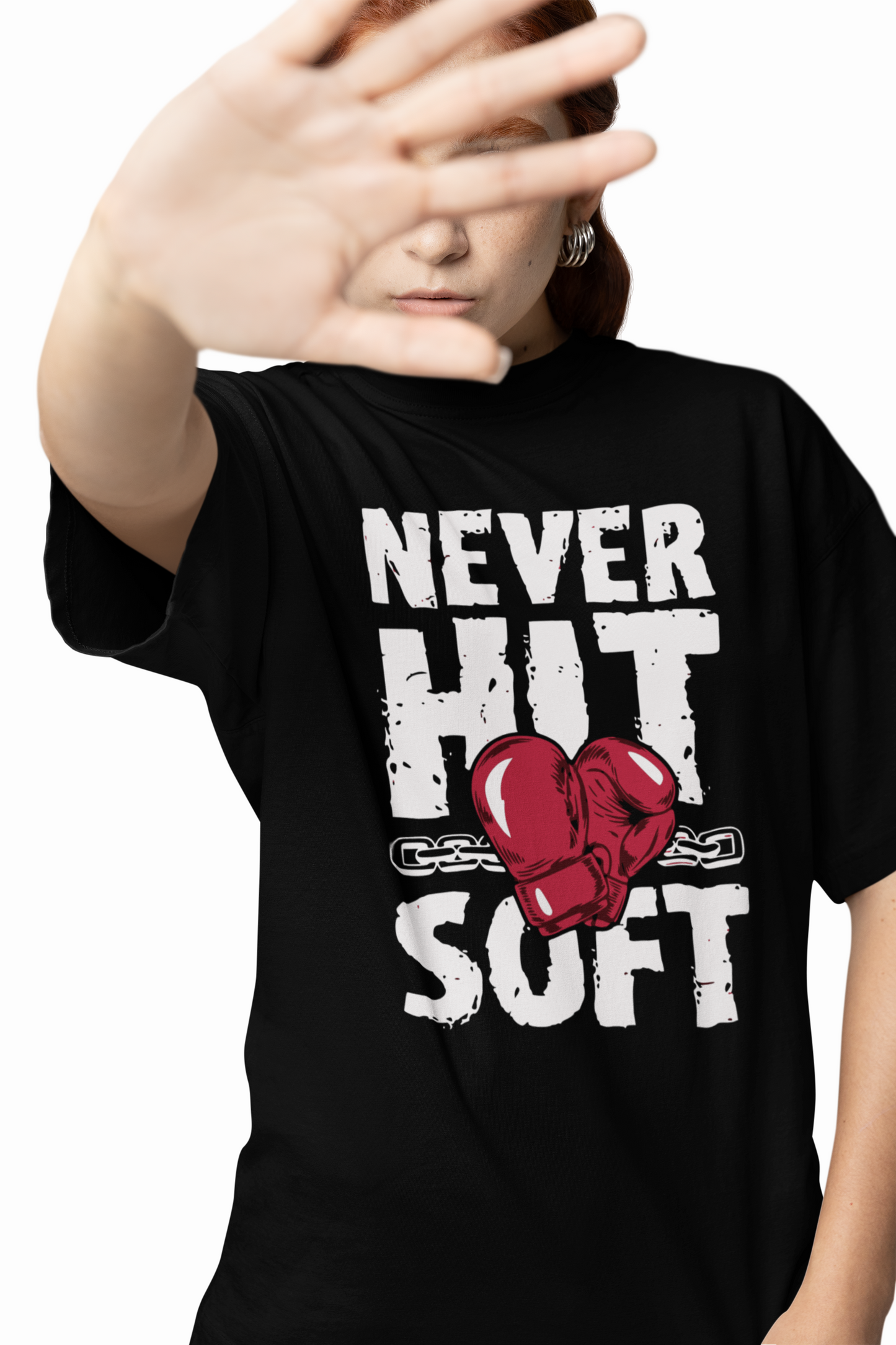Never Hit Soft Oversized T-Shirts Trendy Unisex Wear Look