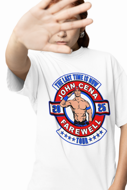 John Cena Farewell Oversized T-Shirts Bold Wrestling Design