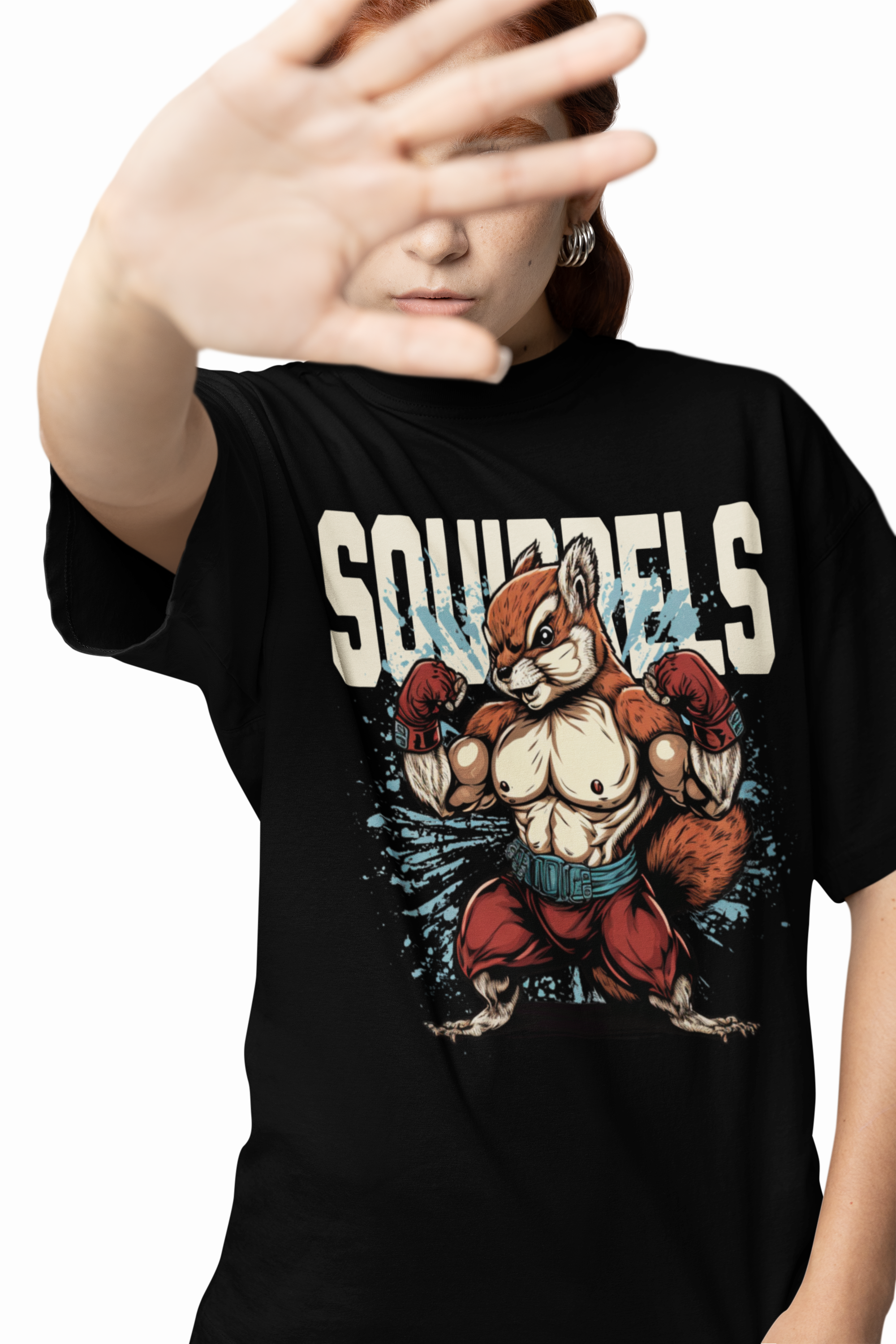Squirrel Boxer Oversized T-Shirts
