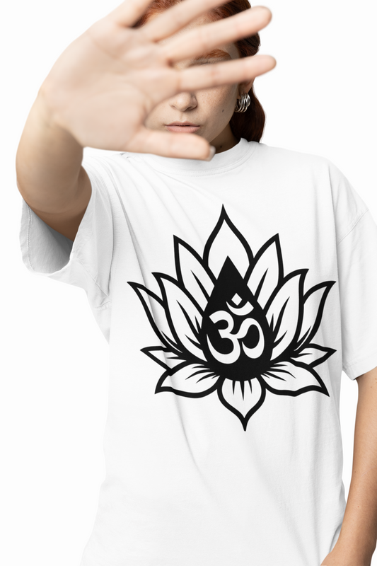 Om Inside Lotus Oversized T-Shirts