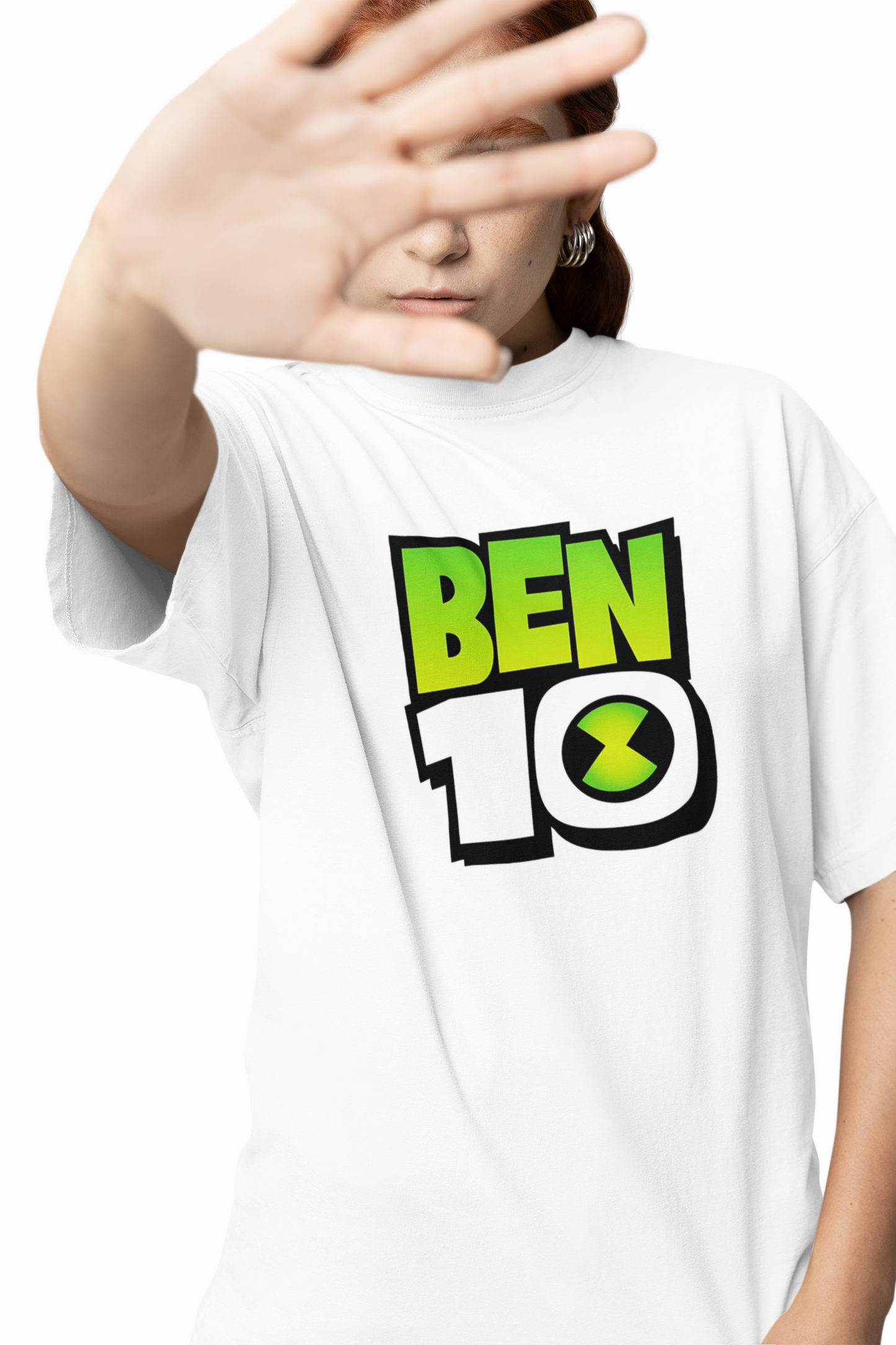 Ben 10 Text Oversized T-Shirt Trendy Hero Streetwear Wear