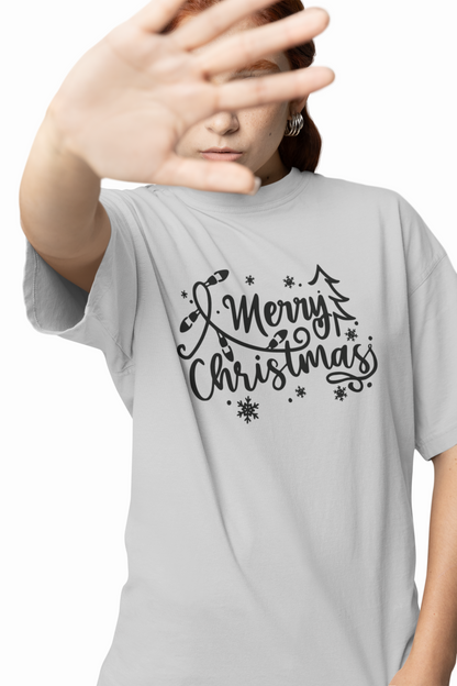 Santa Merry Christmas Tree Oversized T-Shirts Festive Wears