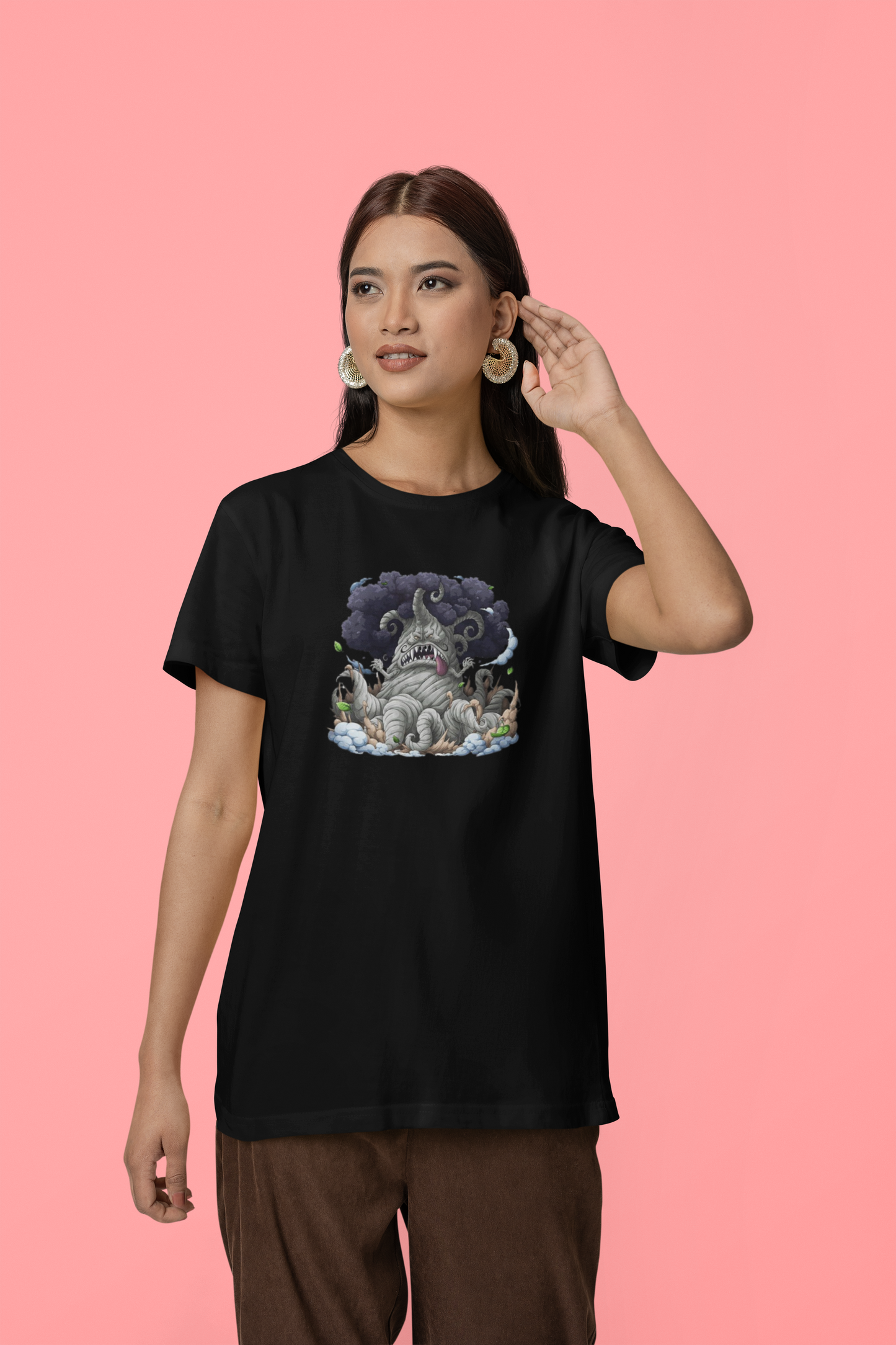 Kingbaum Half Sleeve Black Round Neck T-Shirt for Women by Hello Swanky