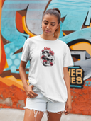 Love love Half Sleeve White Round Neck T-Shirt for Women by Hello Swanky