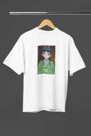 MaoMao Half Sleeve White Oversized T-Shirt for Women by Hello Swanky