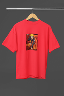 Naruto Anime Half Sleeve Red Oversized T-Shirt for Men by Hello Swanky