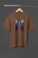 Madara Uchiha Anime Half Sleeve Brown Oversized T-Shirt for Men by Hello Swanky