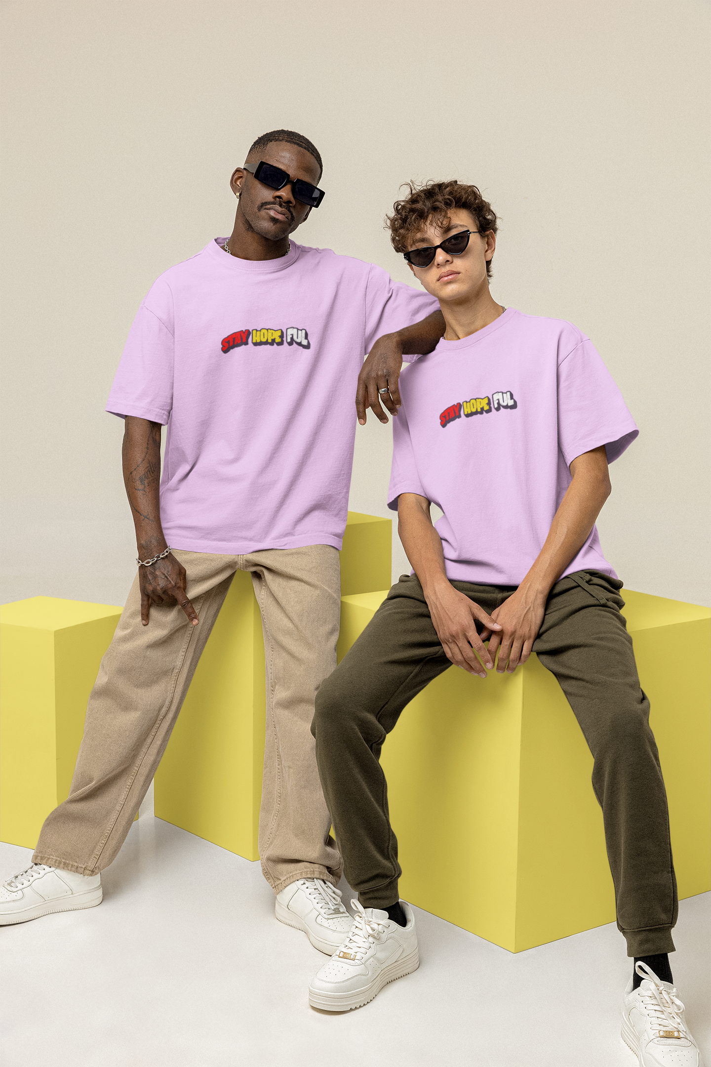 Hopeful Unisex Lavender Oversized T-Shirt