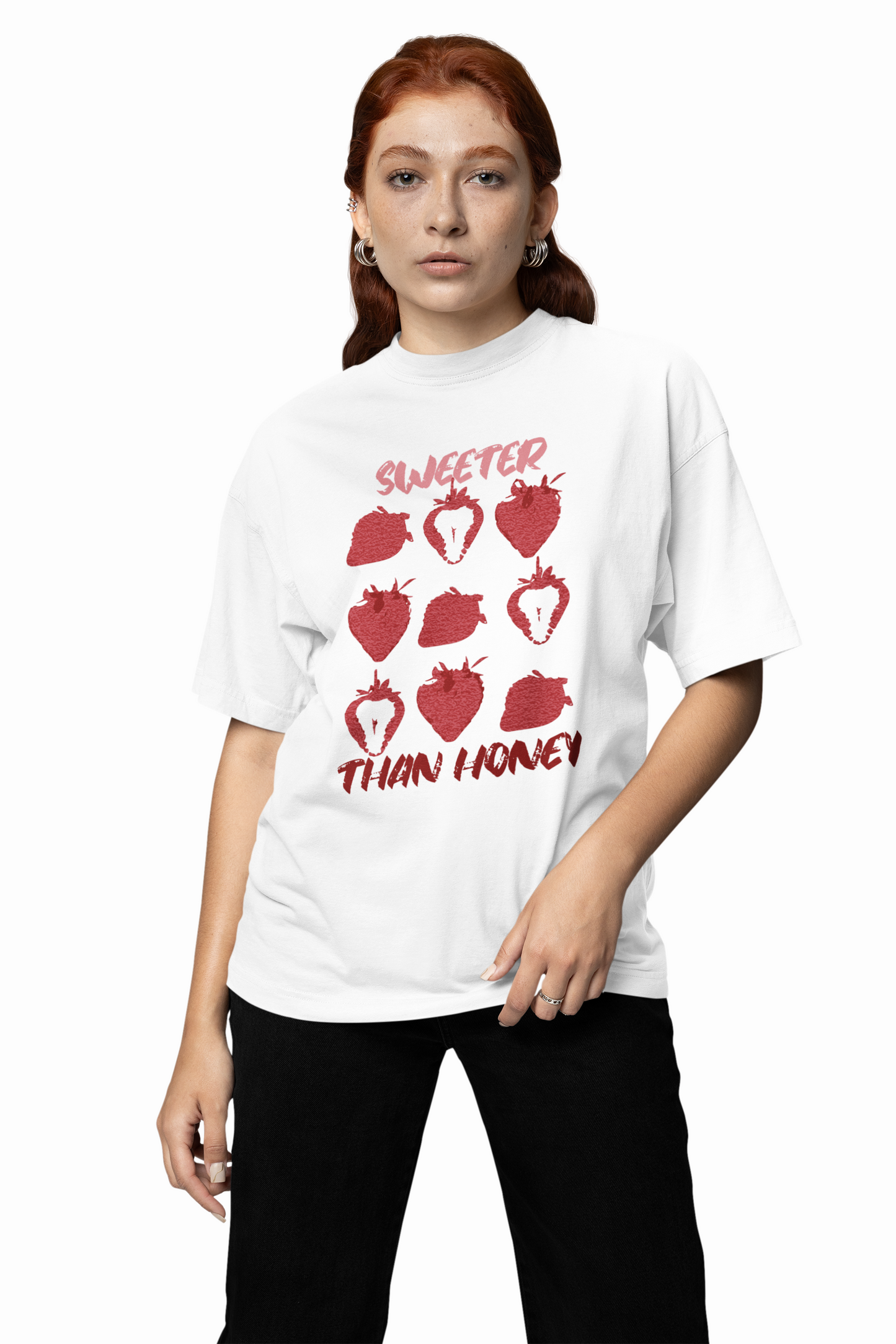 Sweet Strawberry Oversized T-Shirt Cute Casual Daily Styles
