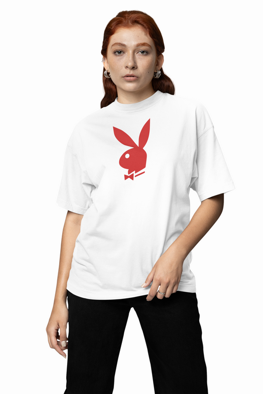 Playboy Red Bunny Oversized T-Shirt – Relaxed Fit Streetwear