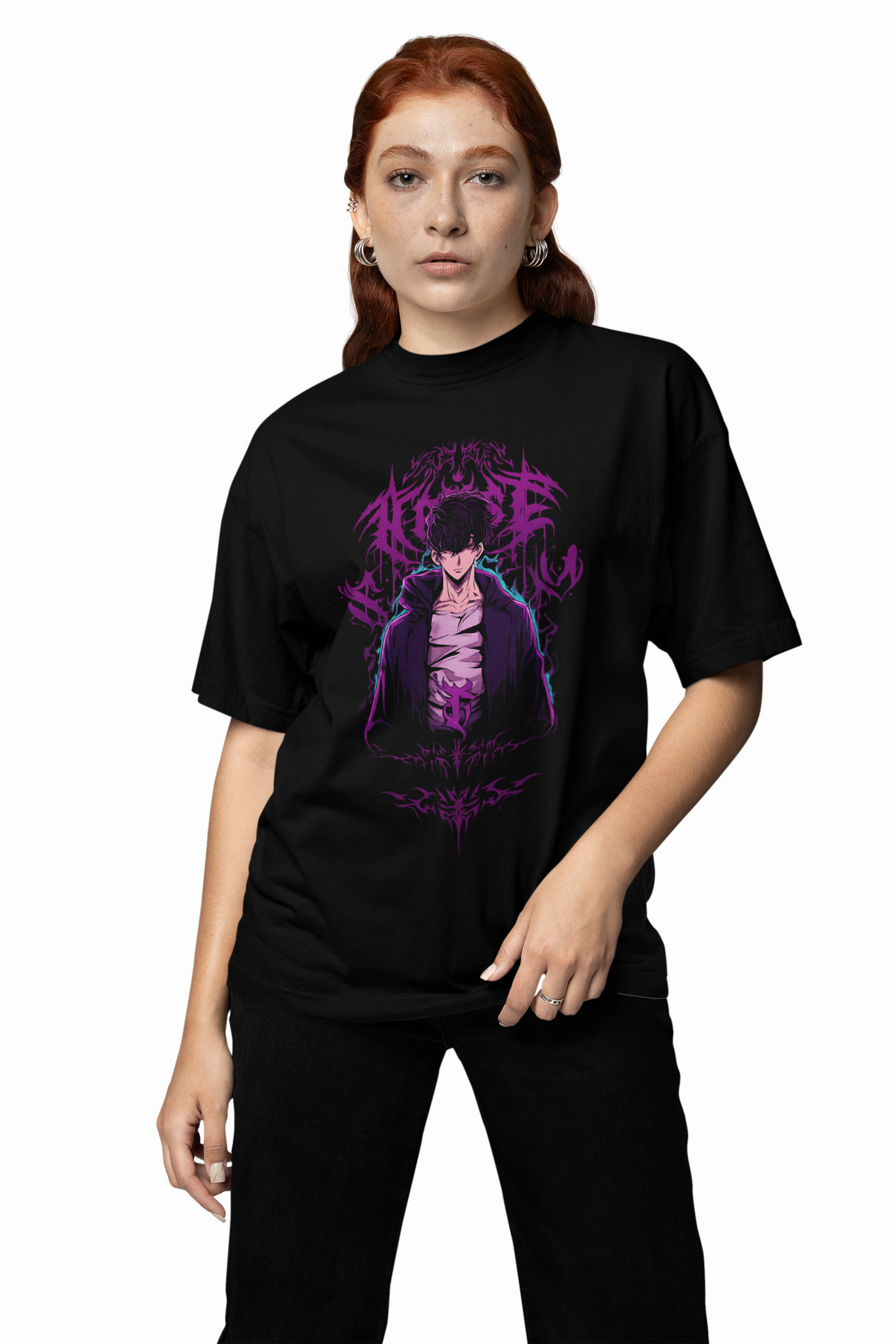 Solo Leveling Hunters Oversize T-Shirt Anime Streetwear Tee